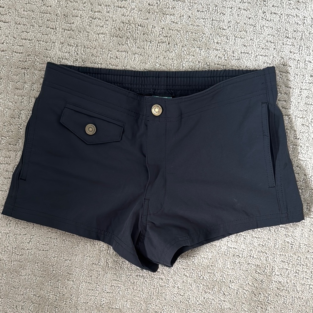 High Waist Black Swim Shorts